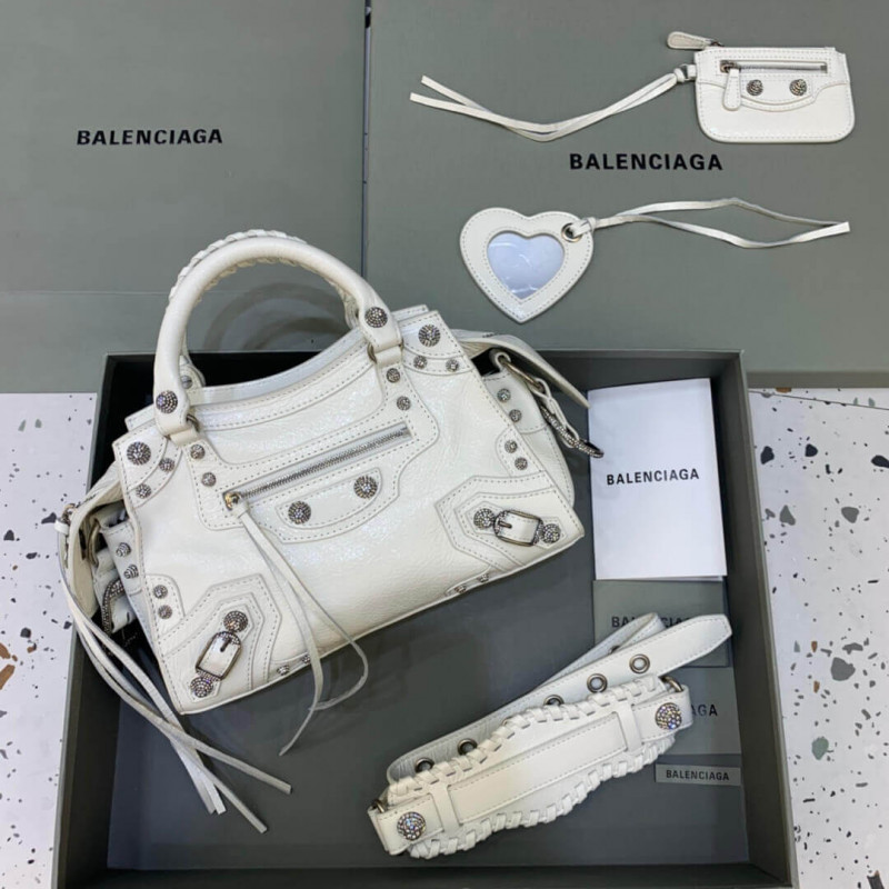 Balenciaga Neo Cagole City Handbag With Rhinestones 638515