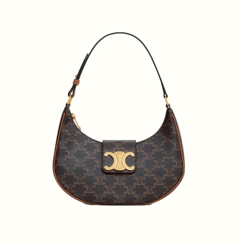 Celine Medium Ava Triomphe Bag In Triomphe Canvas And Calfskin 114492