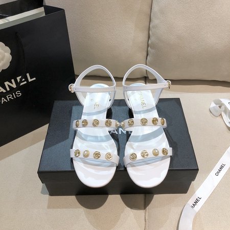 Chanel Sandals soft lambskin camellia