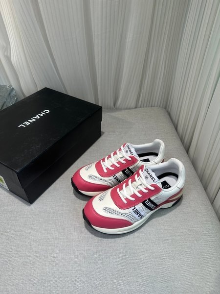 Chanel Checkered wool stitching casual sneakers