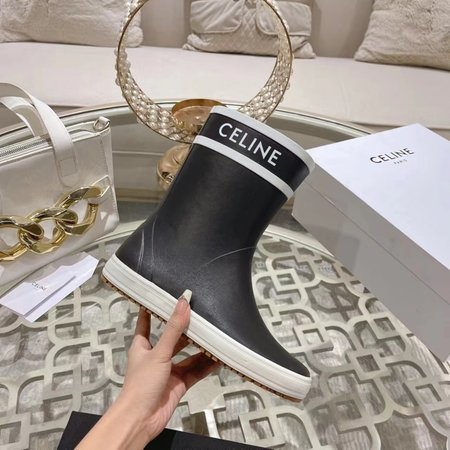 Celine Square toe rubber seamless rain boots