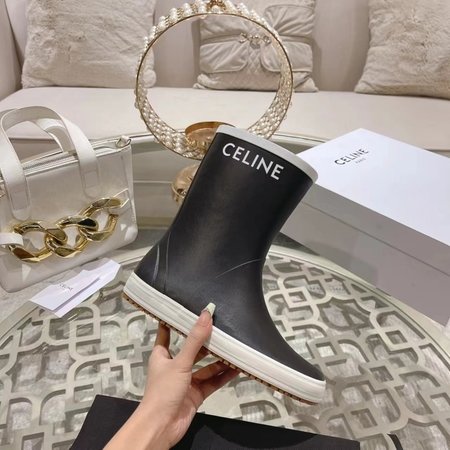 Celine Square toe rubber seamless rain boots