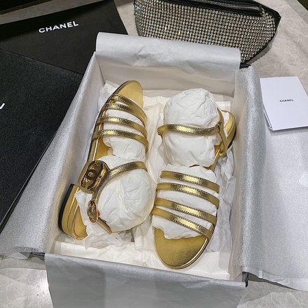 Chanel Pure copper metal chain handmade sandals