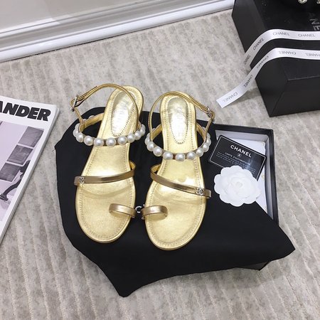 Chanel Pearl sheepskin sandals