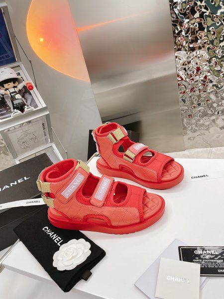 Chanel Velcro sandals candy color