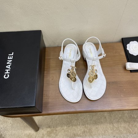 Chanel Pure Copper Metal Chain Sandals Slippers