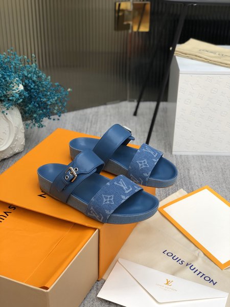 Louis Vuitton Sandals sheepskin edging cowhide embossed Monogram