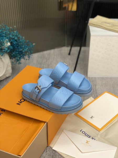 Louis Vuitton Sandals sheepskin edging cowhide embossed Monogram