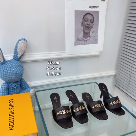 Louis Vuitton high heel slippers