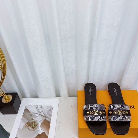 Louis Vuitton high heel slippers