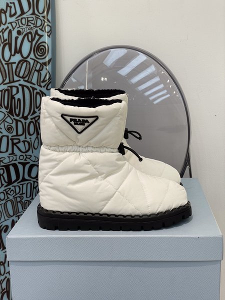Prada down wool ankle boots