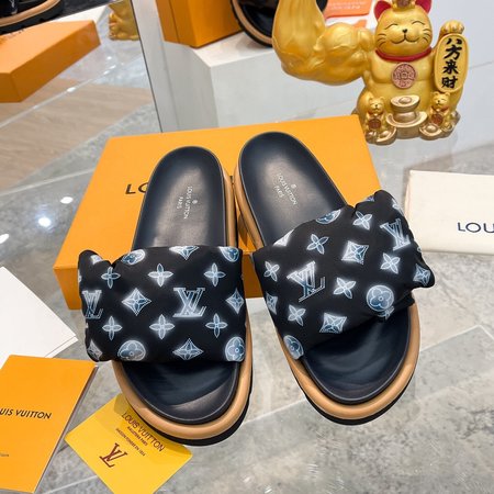 Louis Vuitton velcro down slippers
