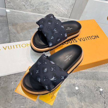 Louis Vuitton velcro down slippers