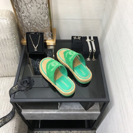 Chanel Woven Flip Flops