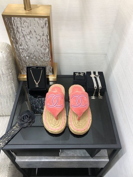 Chanel Woven Flip Flops