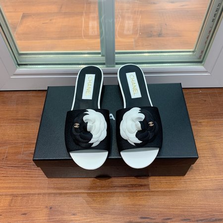 Chanel Classic Camellia Slippers