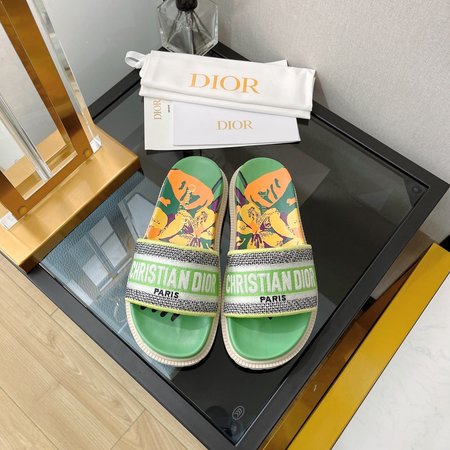 Dior Dway embroidered sandal slides
