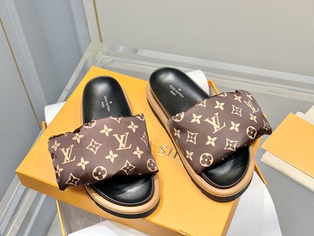 Louis Vuitton velcro down slippers