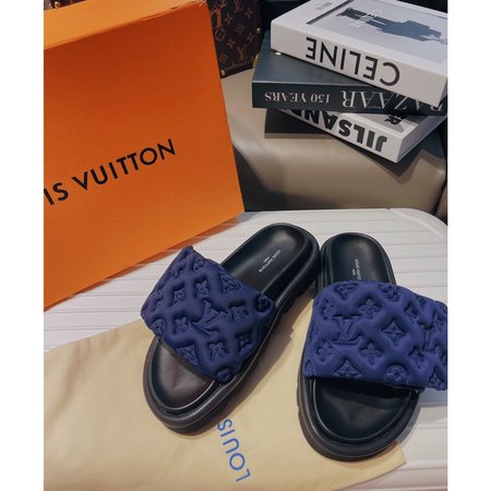 Louis Vuitton Monogram Slide Nylon Embossed Logo