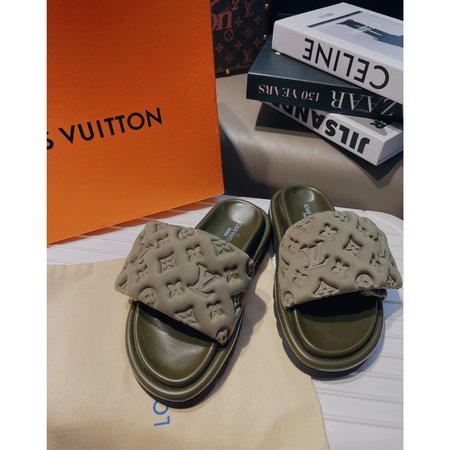 Louis Vuitton Monogram Slide Nylon Embossed Logo