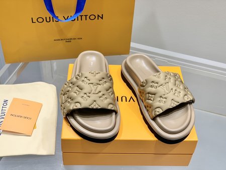 Louis Vuitton Embossed Velcro Sandal Slides