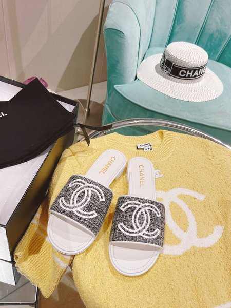 Chanel Embossed slippers