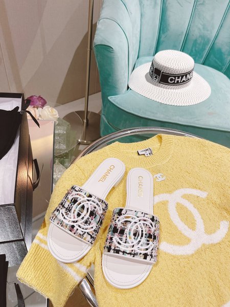 Chanel Embossed slippers