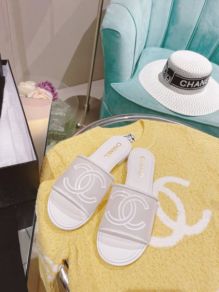 Chanel Embossed slippers