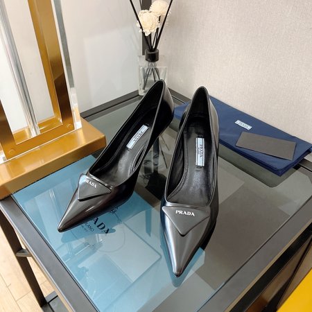 Prada Leather-Back Heeled Sandals