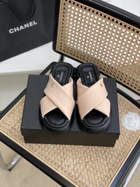 Chanel cross slippers