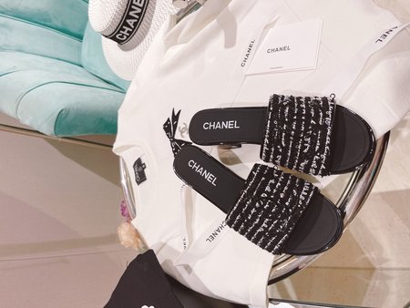 Chanel Embossed slippers