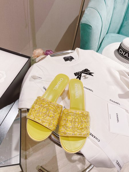 Chanel Embossed slippers