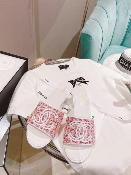 Chanel Embossed slippers