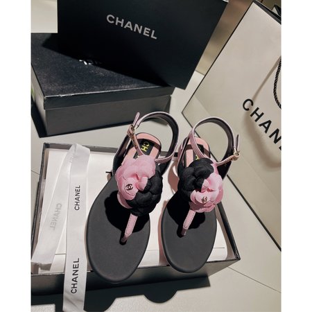 Chanel Camellia Sandals Slippers Sheepskin