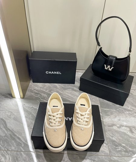 Chanel Diamond canvas loafers