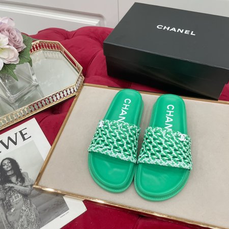Chanel hand woven slippers