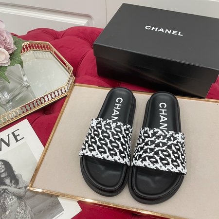 Chanel hand woven slippers