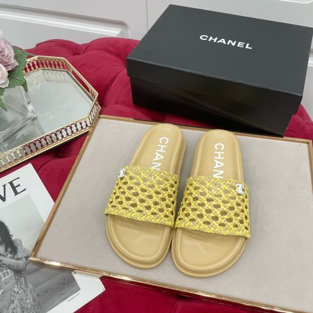 Chanel hand woven slippers