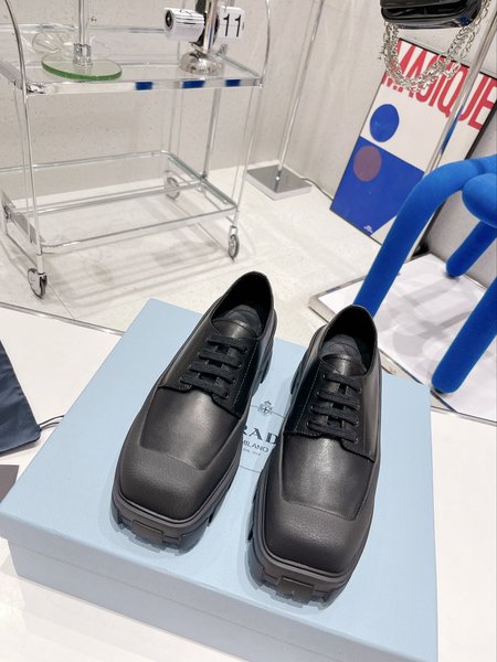 Prada Square toe platform loafer Martin boots