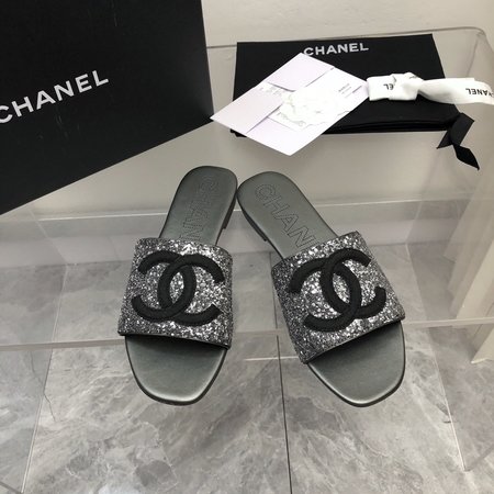 Chanel lambskin slippers
