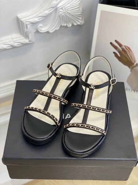 Chanel platform slippers