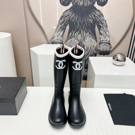 Chanel TPU one-piece rain boots